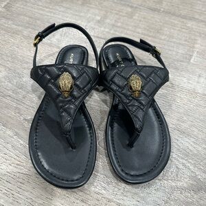 Kurt Geiger Black Sandals with Gold Accent
